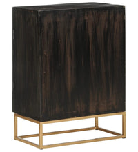 Sideboard Schwarz 55x34x75 cm Massivholz Mango und Eisen