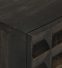 Sideboard Schwarz 55x34x75 cm Massivholz Mango und Eisen