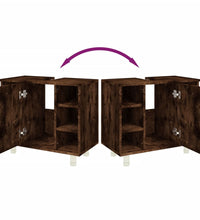 Badschrank Räuchereiche 60x32x53,5 cm Holzwerkstoff