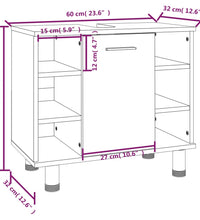 Badschrank Räuchereiche 60x32x53,5 cm Holzwerkstoff
