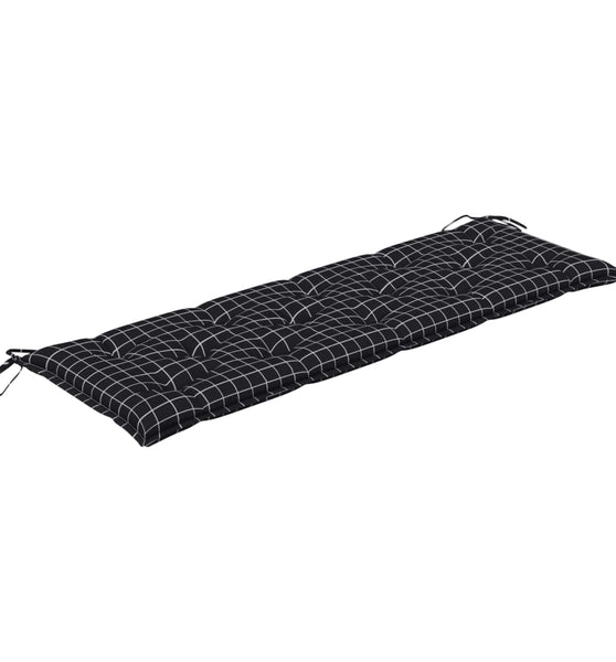 Gartenbank-Auflage Schwarz Karomuster 150x50x7 cm Oxford-Gewebe