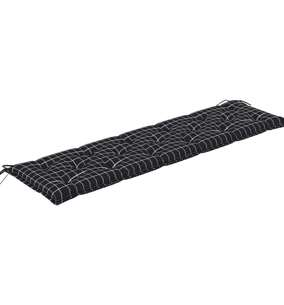 Gartenbank-Auflage Schwarz Karomuster 180x50x7 cm Oxford-Gewebe