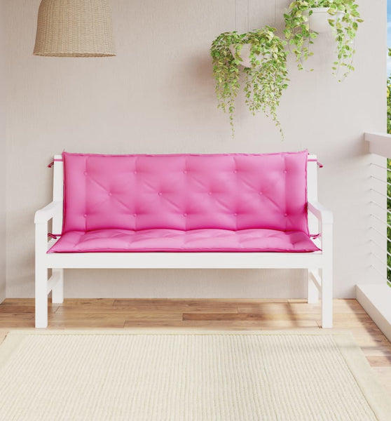 Gartenbank-Auflagen 2 Stk. Rosa 150x50x7 cm Stoff