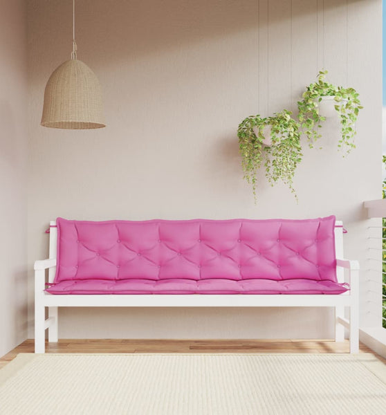 Gartenbank-Auflagen 2 Stk. Rosa 200x50x7 cm Stoff