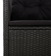 Ecksofa mit Liegefunktion und Kissen Schwarz Poly Rattan