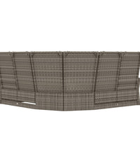 Ecksofa mit Liegefunktion und Kissen Grau Poly Rattan