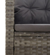 Ecksofa mit Liegefunktion und Kissen Grau Poly Rattan