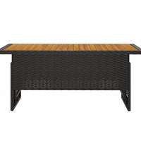 Gartentisch Schwarz 100x50x43/63 cm Akazienholz & Poly Rattan