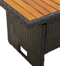 Gartentisch Schwarz 100x50x43/63 cm Akazienholz & Poly Rattan