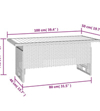 Gartentisch Schwarz 100x50x43/63 cm Akazienholz & Poly Rattan