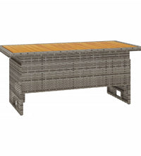 Gartentisch Grau 100x50x43/63 cm Akazienholz & Poly Rattan