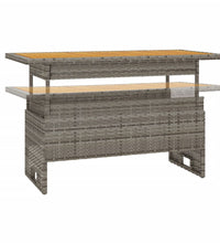 Gartentisch Grau 100x50x43/63 cm Akazienholz & Poly Rattan