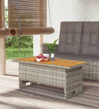 Gartentisch Grau 100x50x43/63 cm Akazienholz & Poly Rattan