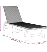 Sonnenliege mit Kissen Poly Rattan & Massivholz Akazie