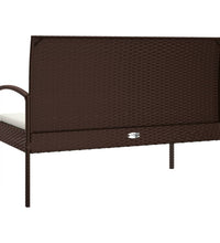 Gartenbank mit Kissen Braun 105 cm Poly Rattan