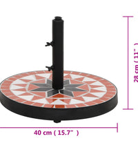 Sonnenschirmständer Terrakotta und Weiß Rund 12 kg