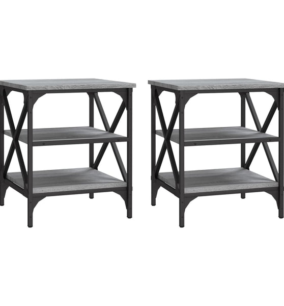 Beistelltische 2 Stk. Grau Sonoma 40x42x50 cm Holzwerkstoff