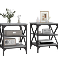 Beistelltische 2 Stk. Grau Sonoma 40x42x50 cm Holzwerkstoff