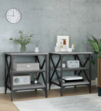 Beistelltische 2 Stk. Grau Sonoma 40x42x50 cm Holzwerkstoff