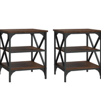 Beistelltische 2 Stk. Braun Eichen-Optik 40x42x50 cm