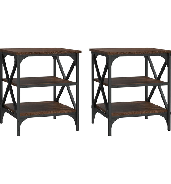 Beistelltische 2 Stk. Braun Eichen-Optik 40x42x50 cm