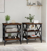 Beistelltische 2 Stk. Braun Eichen-Optik 40x42x50 cm