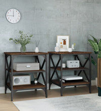Beistelltische 2 Stk. Braun Eichen-Optik 40x42x50 cm