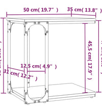 Beistelltisch Schwarz 50x35x52 cm Holzwerkstoff