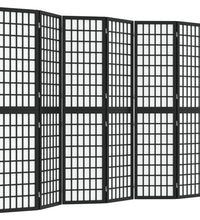 6-tlg. Paravent Japanischer Stil Faltbar 240x170 cm Schwarz