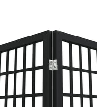 6-tlg. Paravent Japanischer Stil Faltbar 240x170 cm Schwarz