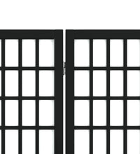 6-tlg. Paravent Japanischer Stil Faltbar 240x170 cm Schwarz