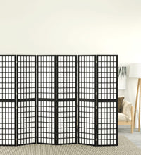 6-tlg. Paravent Japanischer Stil Faltbar 240x170 cm Schwarz