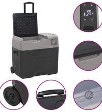 Kühlbox mit Rollen und Griff Schwarz & Grau 40 L Polypropylen