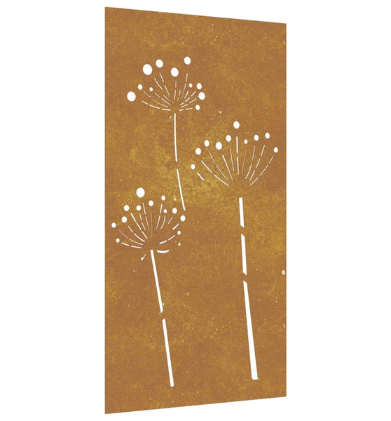 Garten-Wanddeko 105x55 cm Cortenstahl Blumen-Design