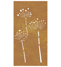 Garten-Wanddeko 105x55 cm Cortenstahl Blumen-Design