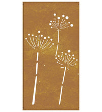 Garten-Wanddeko 105x55 cm Cortenstahl Blumen-Design