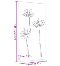 Garten-Wanddeko 105x55 cm Cortenstahl Blumen-Design