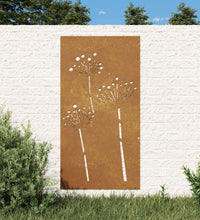 Garten-Wanddeko 105x55 cm Cortenstahl Blumen-Design