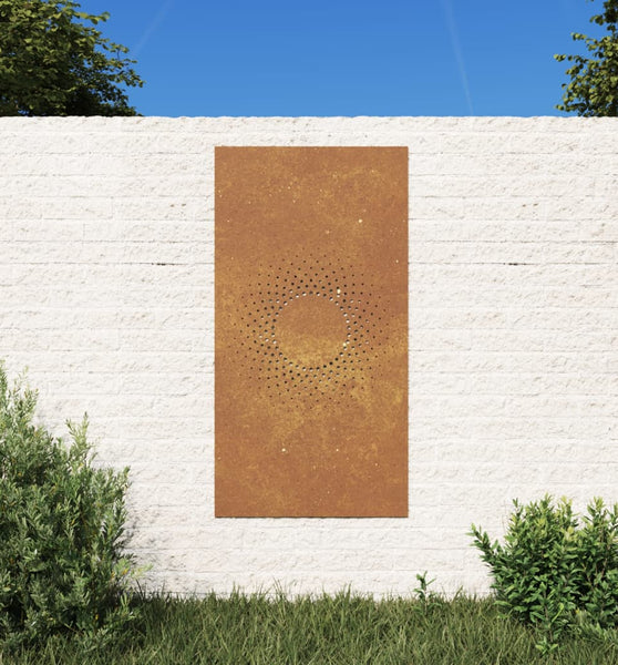 Garten-Wanddeko 105x55 cm Cortenstahl Sonne-Design