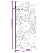 Garten-Wanddeko 105x55 cm Cortenstahl Zahnrad-Design