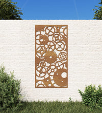 Garten-Wanddeko 105x55 cm Cortenstahl Zahnrad-Design