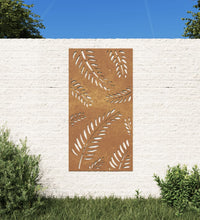 Garten-Wanddeko 105x55 cm Cortenstahl Blatt-Design