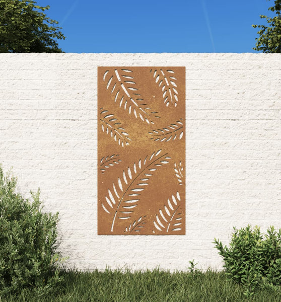 Garten-Wanddeko 105x55 cm Cortenstahl Blatt-Design