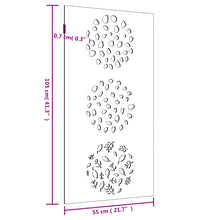 Garten-Wanddeko 105x55 cm Cortenstahl Blatt-Design