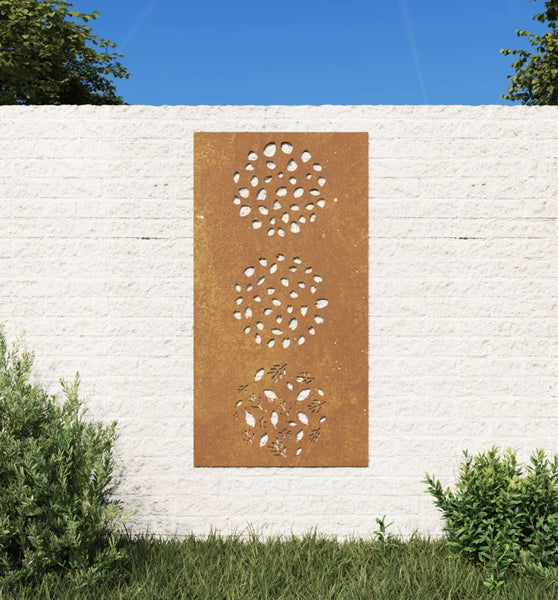 Garten-Wanddeko 105x55 cm Cortenstahl Blatt-Design