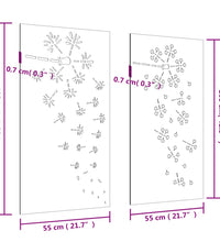 2-tlg. Garten-Wanddeko 105x55 cm Cortenstahl Blumen-Design