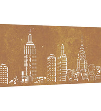 Garten-Wanddeko 105x55 cm Cortenstahl Skyline-Design