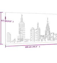 Garten-Wanddeko 105x55 cm Cortenstahl Skyline-Design