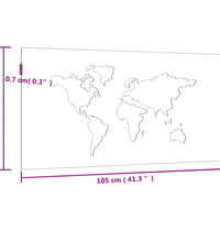 Garten-Wanddeko 105x55 cm Cortenstahl Weltkarten-Design