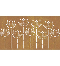 Garten-Wanddeko 105x55 cm Cortenstahl Blumen-Design